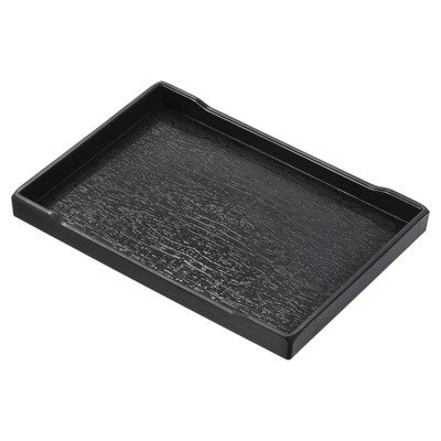 Unique Bargains Plastic Wood Texture Reusable Serving Tray 1 Pc
