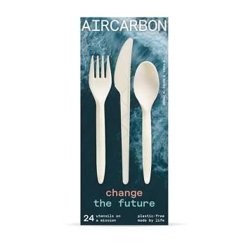 AirCarbon Cutlery Combo - 8 Forks, 8 Spoons, 8 Knives - 24ct