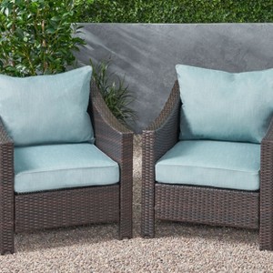 Christopher Knight Home Antibes Outdoor Water Resistant Fabric Club Chair Cushions (Set of 2) - 1 of 4