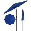 9FT Outdoor Table Patio Umbrella with Button Tilt and Crank Handle for Gardens, Patios, Backyards and Pools - 2 of 4