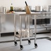 vidaXL Kitchen Work Table with Wheels 21.7"x21.7"x33.5" Stainless Steel - 3 of 4