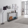 FCH Simple 2-layer X-shaped Side Frame Density Board Iron Frame 120 * 23 * 74cm Gray Board Black Frame Door Storage Entrance Table - 4 of 4