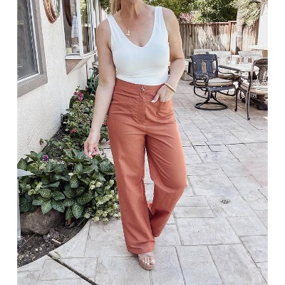 Women's Abbie Linen Pants With Pockets - WISHLIST