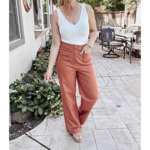 Women's Abbie Linen Pants With Pockets - WISHLIST - 1 of 4