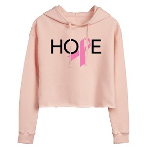 トップス Diante PIGMENT MESSAGE SWEAT HOODIE Women's - Instant Message - Pink Ribbon Hope Cropped Graphic