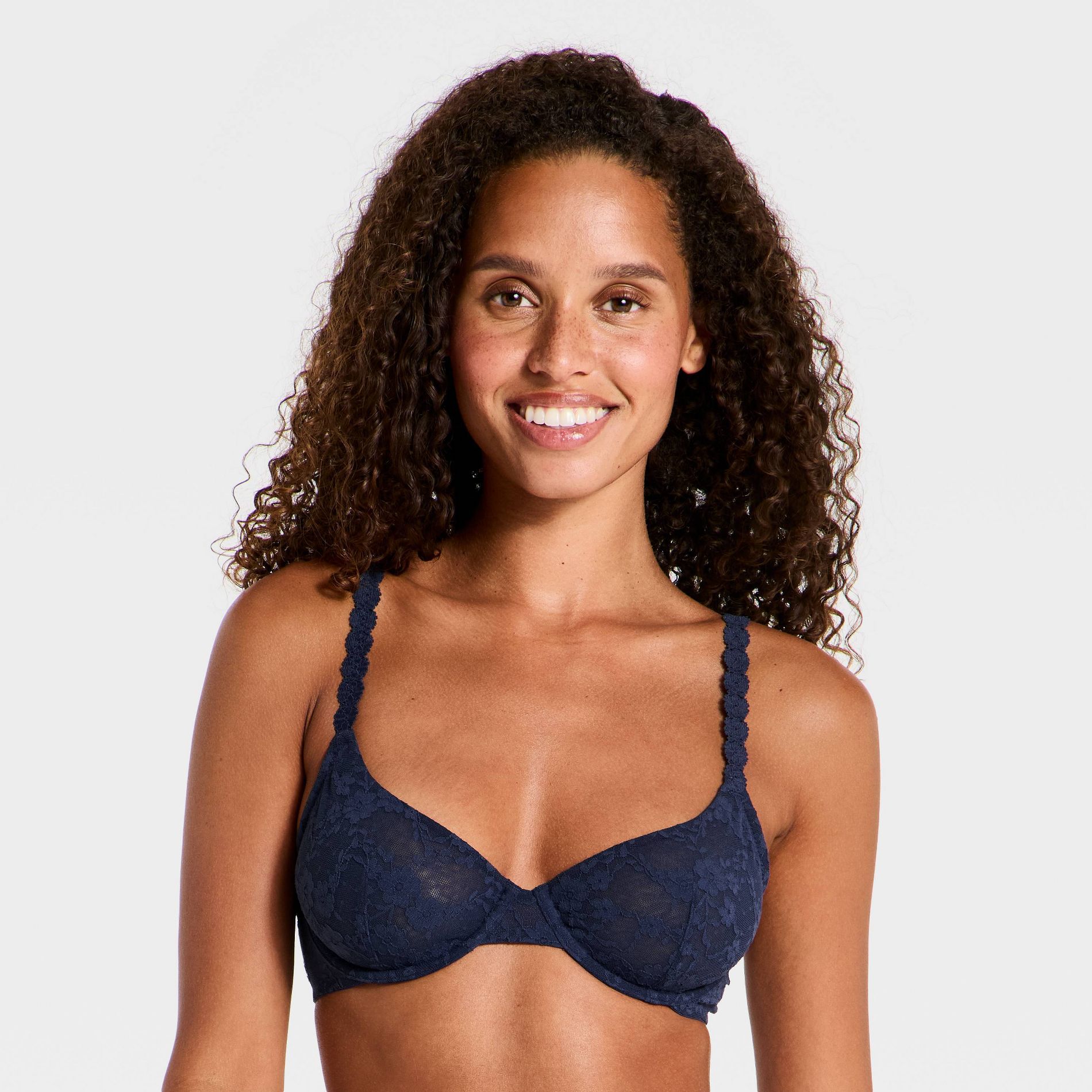 Women's Lace Unlined Demi Bra - Wild Fable™ Navy Blue 38B