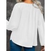 Coolmee Womens Plus Size Tops Casual V Neck Smocked Long Sleeve Chiffon Blouse Flowy Work Shirts - 4 of 4