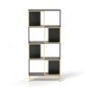 SEVOBAL Decorative Bookshelf Modern Industrial Storage Display with Asymmetrical Shelves for Living Room, Black Gold, 31.5"*11.81"*71.26" - 2 of 4