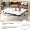 Anybear Exquisite High Gloss White Coffee Table with 4 Golden Legs and 2 Small Drawers - 3 of 4