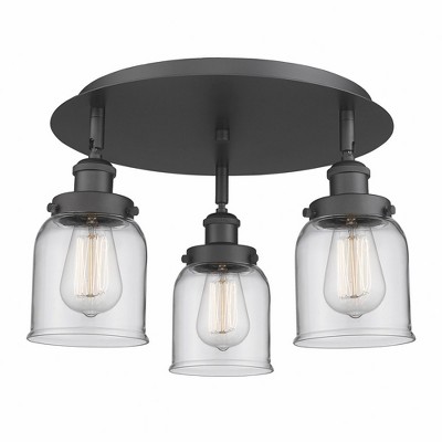 Bell - 3 Light Flush Mount In Art Deco Style-9.25 Inches Tall and 16.75 Inches Wide
