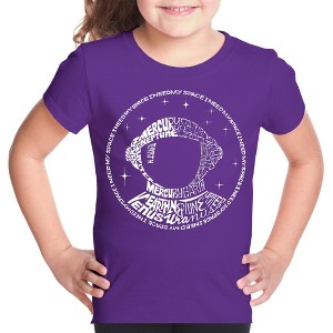LA Pop Art Girl's Word Art T-shirt - I Need My Space Astronaut - 1 of 4