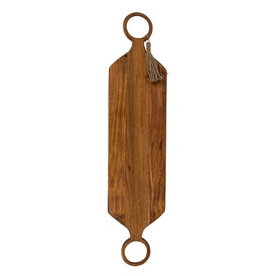 O-Handle Acacia Wood & Jute Serving Board - Foreside Home & Garden
