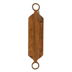 O-Handle Acacia Wood & Jute Serving Board - Foreside Home & Garden - 1 of 4