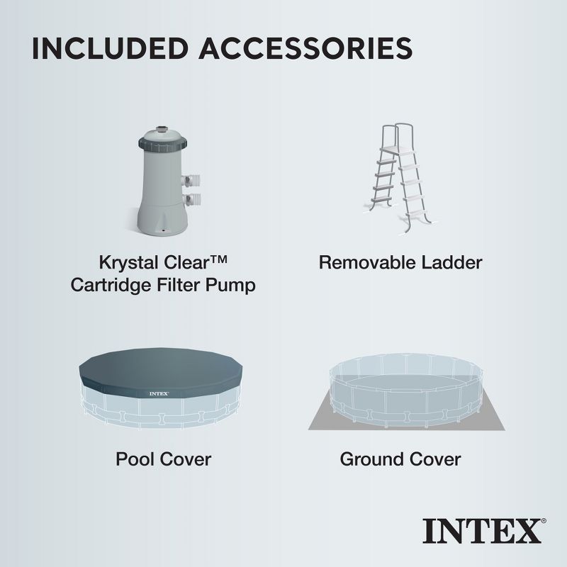 Intex 26719EH 14ft x 42in Prism Frame Above Ground Swimming Pool with Pump, 3 of 7