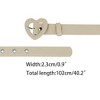Elerevyo Women's Heart Shaped Belt Heart Buckle PU Leather Adjustable Waist Belts - 3 of 4