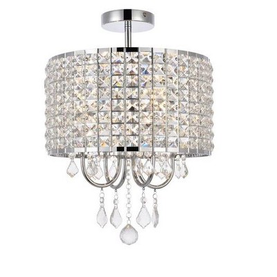 Elegant Lighting Elise 14 inch flush mount in chrome