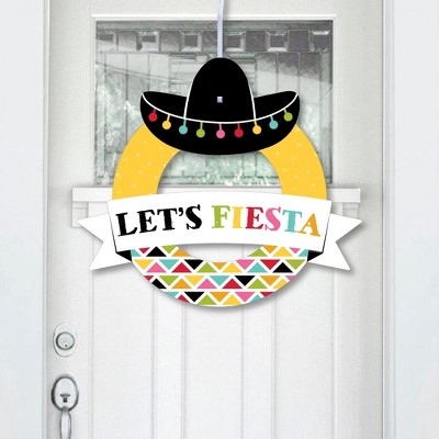 Big Dot of Happiness Let's Fiesta - Outdoor Fiesta Decor - Front Door Wreath