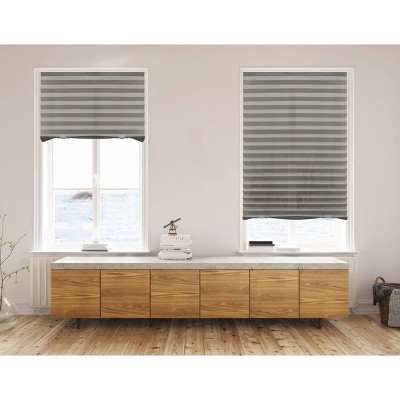 36"x72" Pleated Light Filtering Fabric Shades Gray - Lumi Home Furnishings
