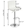 Costway Set of 4 PU Leather Bar Stool Swivel Bar Chair w/ Adjustable Height - 2 of 4