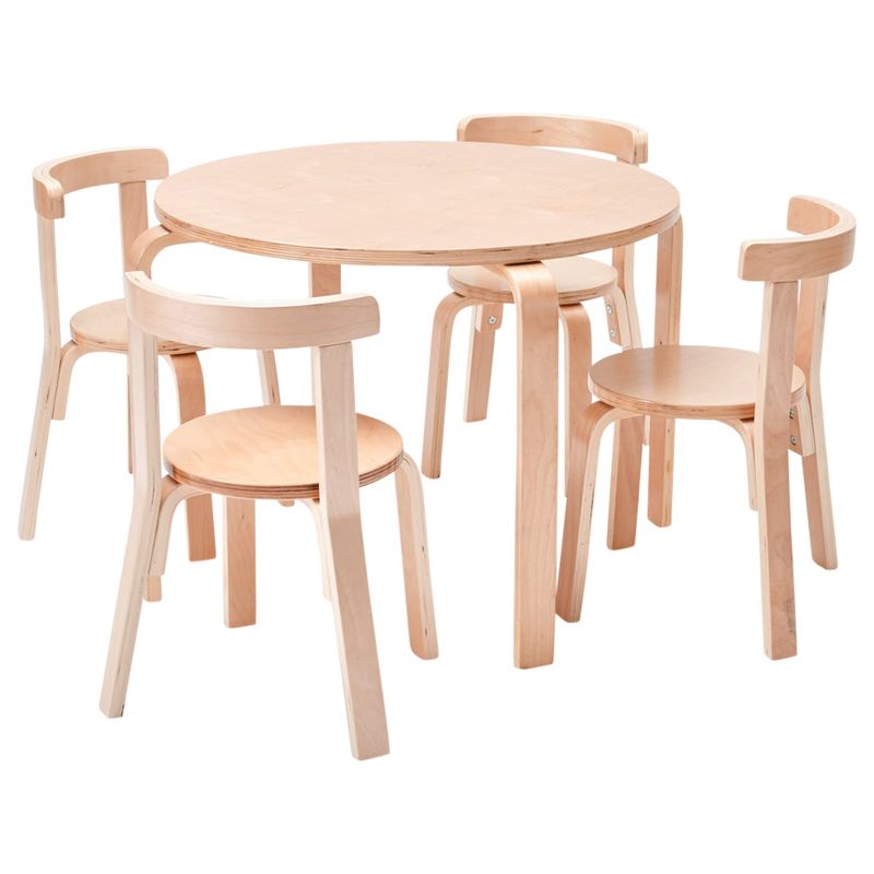 ECR4Kids Bentwood Table and Curved Back Chair Set, Kids Wood Furniture, 1 of 14