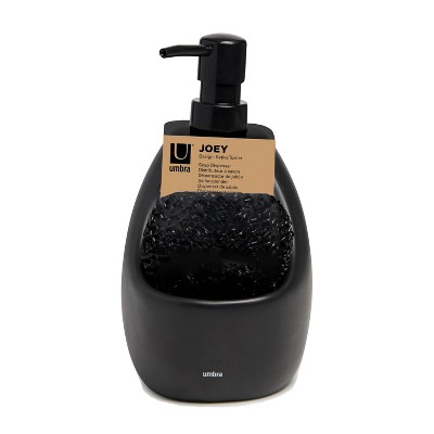 Black Stainless Steel Soap Dispenser with Scrubby Caddy