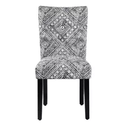Set of 2 Parsons Velvet Dining Chairs Geometric Gray - HomePop