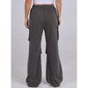 Women's Loose Fit Wide Leg Pants Elastic Waist Straight Cut Casual Lounge Pants - 3 of 4