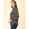Allegra K Women's Point Collar Long Button Sleeve Button Down Floral Shirt - 4 of 4