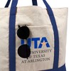 University of Texas at Arlington Mavericks Primary Logo Canvas Tote Bag With External Pocket, Reusable Shoulder Bag for Shopping, School, Beach, Royal - 2 of 4
