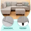 MOONMISS 97" Polyester Fabric Sectional Sofa with Lift-top Storage Ottoman, Tufted Design - 4 of 4