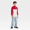 Boys' Marvel Quarter Zip Fleece Sweatshirt - Oatmeal/Red - 4 of 4