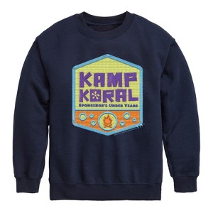 Boys' - SpongeBob SquarePants - Kamp Koral Kamp Koral Logo Badge Graphic Long Sleeve Fleece Sweatshirt - 1 of 4