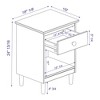 NicBex Nightstand with Drawers,1pc Side Table with Wood Frame,bedside Table for Bedroom,Living Room,Brown/Black/White/Gray - 3 of 4