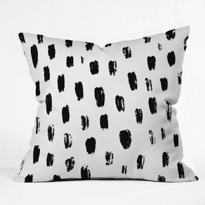 16"x16" Allyson Johnson Strokes Throw Pillow Black/White - Deny Designs