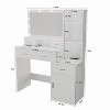 NicBex  Makeup Vanity Desk with Mirror Vanity Table with Mirror, 5 Drawers, 3 Level Dresser and Storage Cabinet for Bedroom - 3 of 4