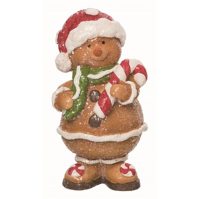 Transpac Resin Brown Christmas Small Short Gingerbread Decor