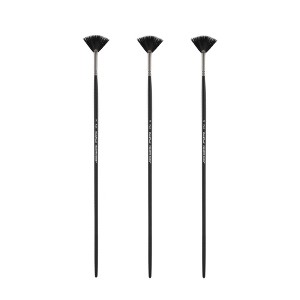 Black Swan Synthetic Red Sable Paint Brushes Fan Sets of 2 - Professional Quality Long Handle Paint Brushes in Assorted Shapes and Sizes for Oil, - 1 of 4