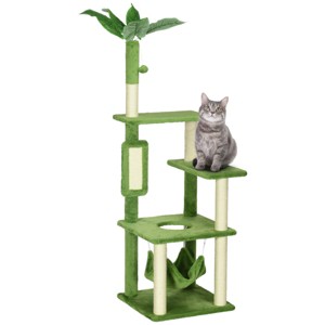 TopComfy Pet Tower Indoor Cat Tree Hammock Scratching Post Stable Platforms Play Ball Anti Tipping Device Pet Toy for Cats, Green, 19.25"*19.25"*56" - 1 of 4
