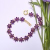 Ross-Simons 12.80 ct. t.w. Amethyst Flower Bracelet With .10 ct. t.w. White Zircon in 18kt Gold Over Sterling Size 7 - 3 of 4