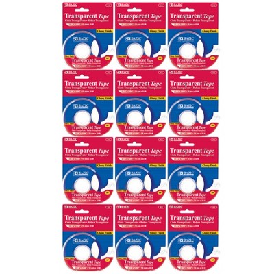 BAZIC Products® Transparent Tape with Dispenser, 3/4" x 1296", Pack of 12
