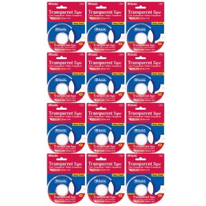 BAZIC Products® Transparent Tape with Dispenser, 3/4" x 1296", Pack of 12 - 1 of 4