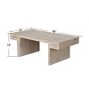 48" Rustic Industrial Rectangular Coffee Table with Reclaimed Wood Texture and H-Shape Base for Living Room–The Pop Home - 4 of 4