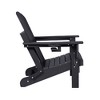 FURNIinspire Patio Accent Chairs Folding Adirondack Chair, Outdoor Adirondack Chair With Cup Holder, Wood Texture Folding Chair, Black, 32"*29"*36" - 4 of 4