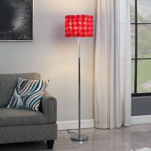 63" Pink Roses in Bloom Acrylic Metal Floor Lamp - Ore International: Shabby Chic Luxury Glam, UL Listed - 1 of 4