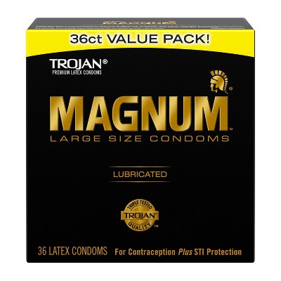 Trojan Magnum XL Lubricated: 36-Pack of Condoms : : Health &  Personal Care