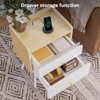 Pinmoco LED Nightstand with Two Drawers, End Table Bedside Table with Charging Station for Bedroom - 2 of 4