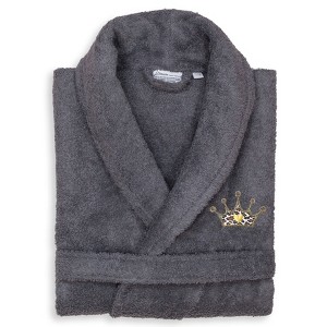 Terry Bathrobe with Cheetah Crown Embroidery - Linum Home Textiles - 1 of 3
