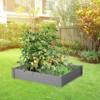 VisioGear Raised Garden Bed, Outdoor Wood Planter Box Over Floor, Gray, 48"*48"*10" - 2 of 4
