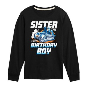 Boys' - Hot Wheels - Sister Of Birthday Boy Long Sleeve Graphic T-Shirt - 1 of 3
