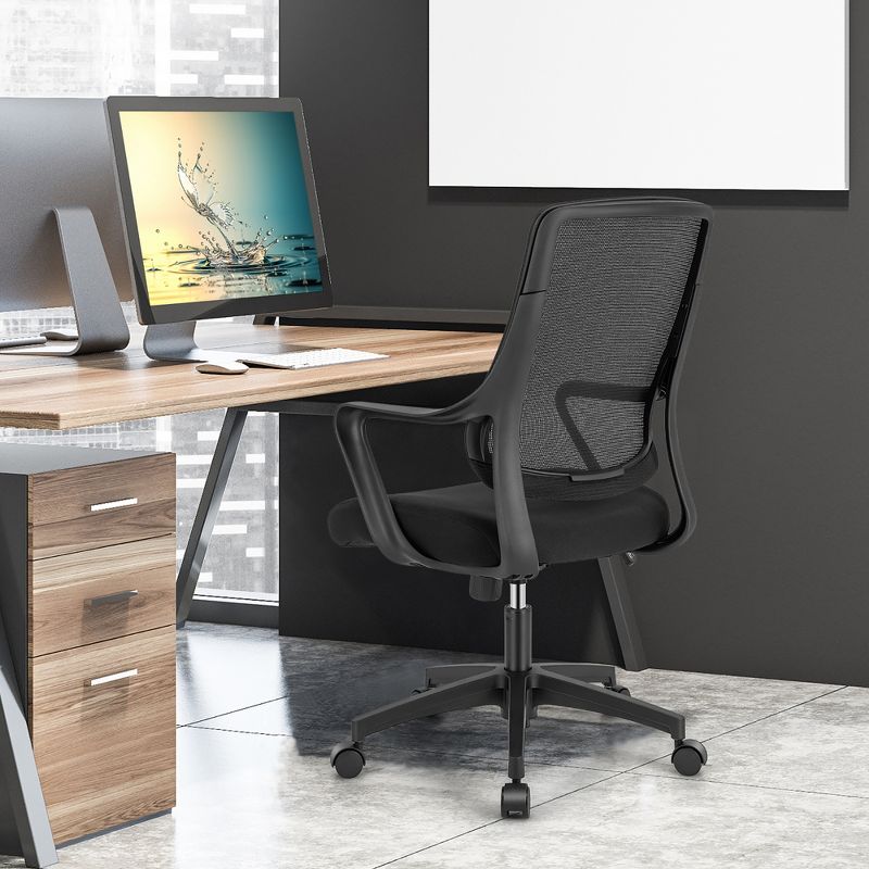 Costway Ergonomic Office Chair Height-adjustable Breathable Mesh Chair w/ Armrest, 3 of 12